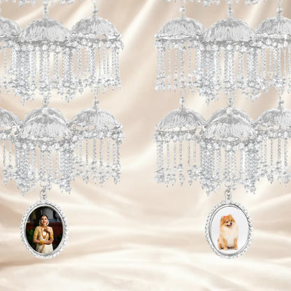 Silver Globe Trotter Bridal Kalira – Customizable with Butterfly Motifs & Initials/Photo