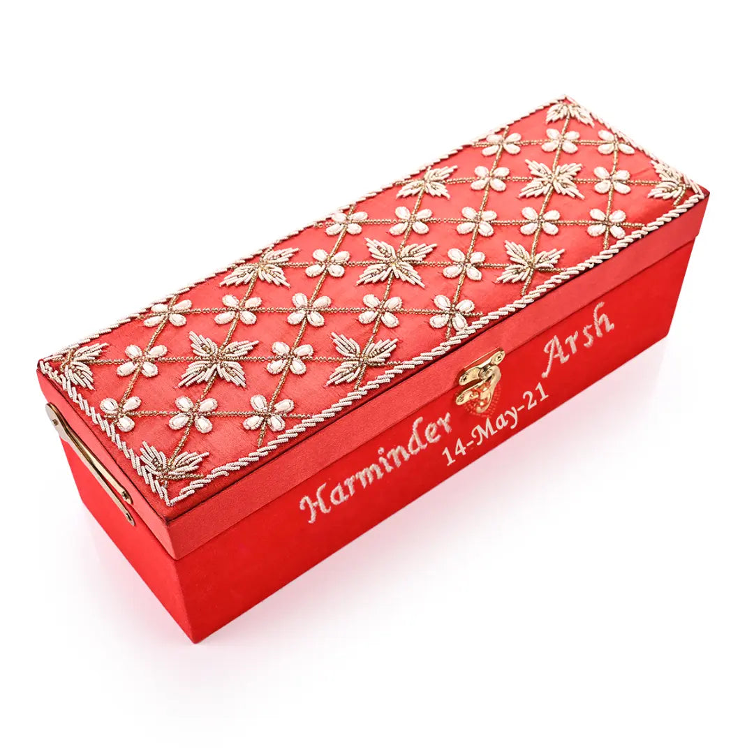 Customised Red velvet Chooda Box  | chura box