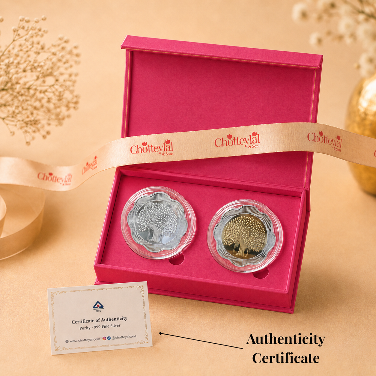 Happy Diwali - Timeless 40g Silver Coin Set - Add Logo/Message