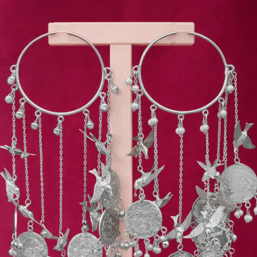 Silver Katrina Kaif Bollywood Inspired Bridal Kaleera - Customised with Motifs & Charms