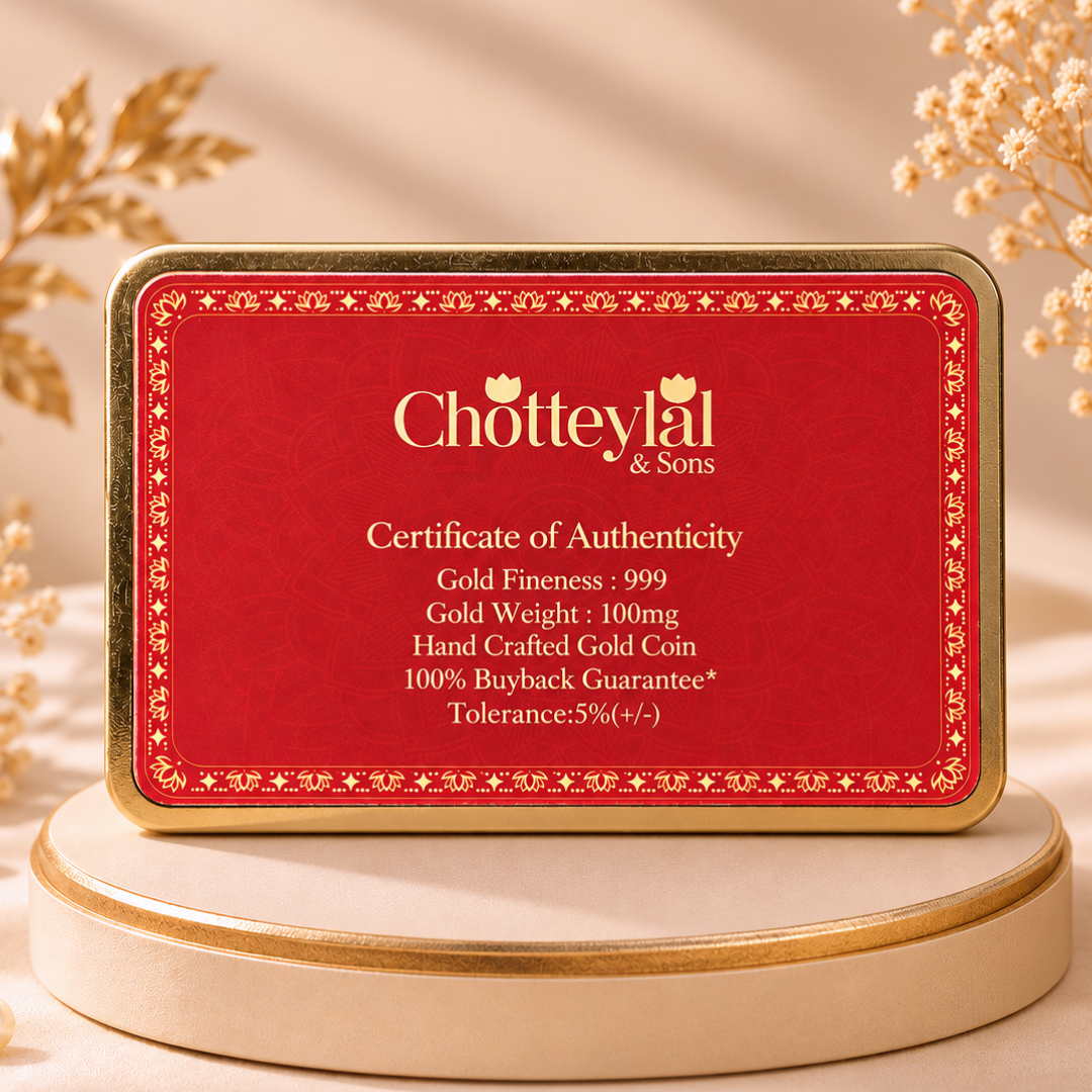 100mg Gold Lakshmi Coin | Premium Designer Gift Card