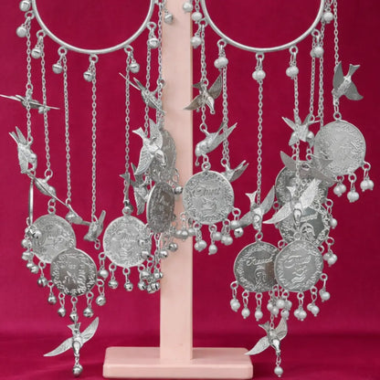 Silver Katrina Kaif Bollywood Inspired Bridal Kaleera - Customised with Motifs & Charms