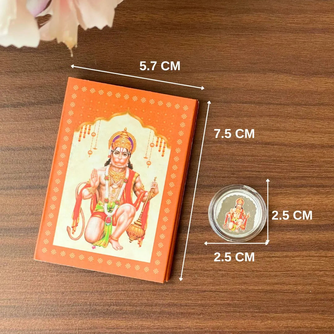 Hanuman Ji, Silver, Round Shape, 1 GM, 999 Purity Silver Coin