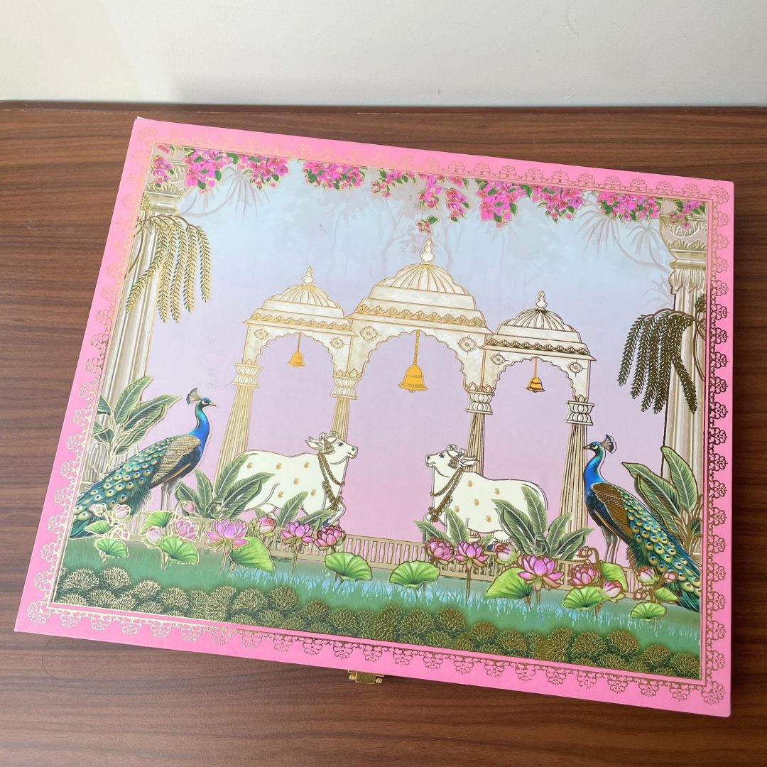 Celebration 50 Coin Box, Banyan Tree Design, Lotus Shape, Set of 25 Coins (2 Gram Each), 999 Purity - Ready To Ship