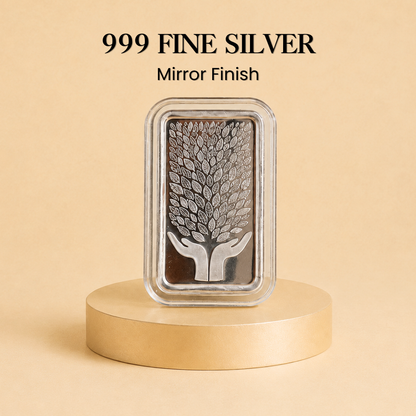 Leaf In Hand Blessings - 999 Silver Bar Coin, Single (Multiple Weights)