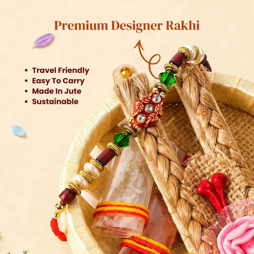 Vandan Rakhi With Mini Tilak Tray Set