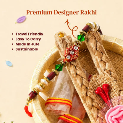 Vandan Rakhi With Mini Tilak Tray Set
