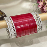 Red Bridal Chura Set With AD Bangles Bridal Chura Design