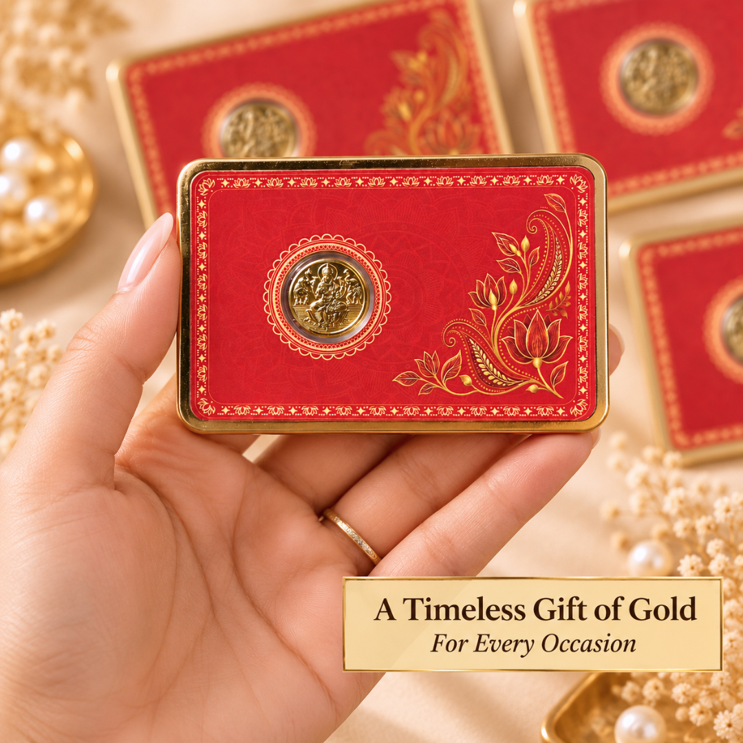 100mg Gold Lakshmi Coin | Premium Designer Gift Card