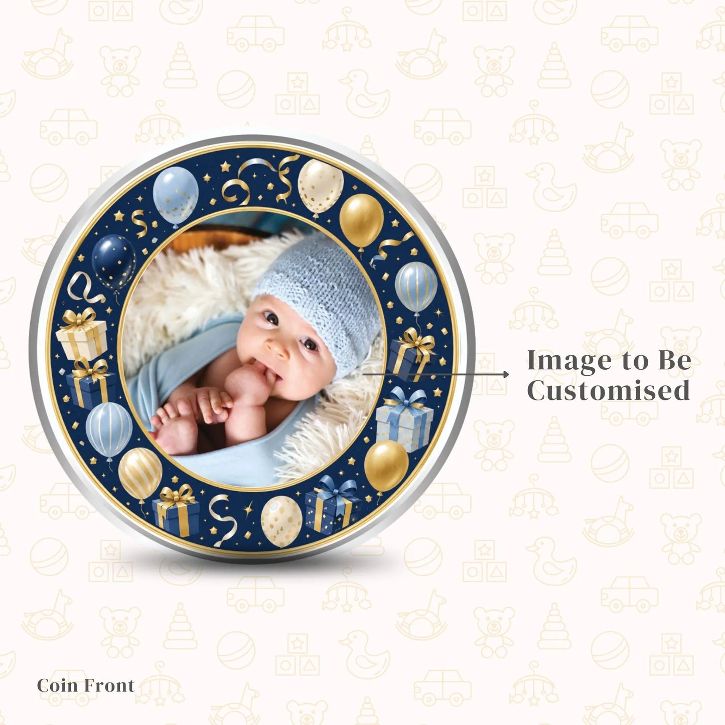 Chotteylal & Sons Customised New Born Baby Boy Silver Coin