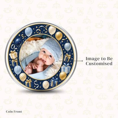 Chotteylal & Sons Customised New Born Baby Boy Silver Coin