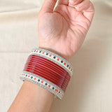 Pure Pearl Stylish Diamond Dark Red Chooda