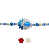 Men's Rakhi -  Blue Stone Blue and Silver Beads