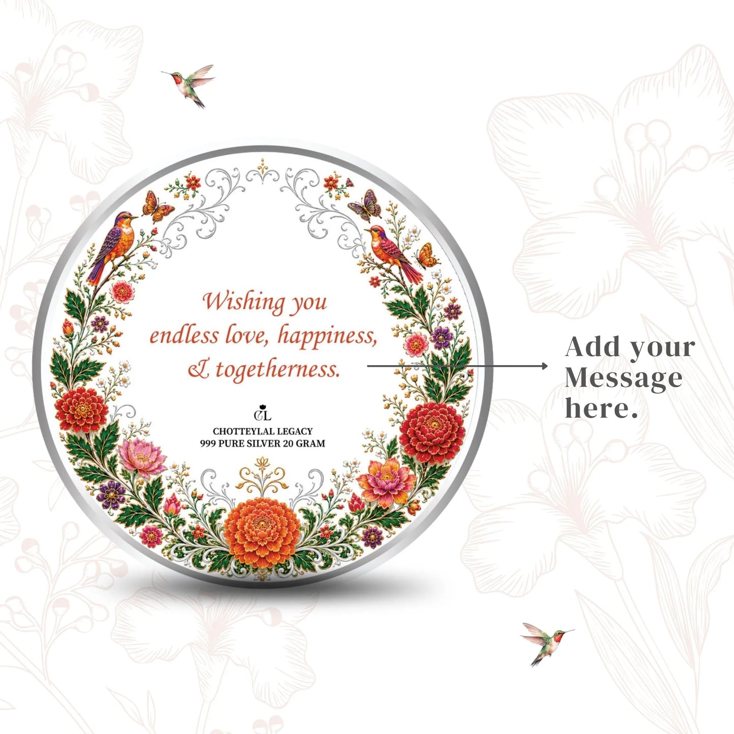 Chotteylal & Sons Customised 10th Anniversary Silver Coin