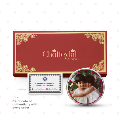 Before Instant Delivery, There Was You – Personalised Photo Silver Coin Raksha Bandhan Gift