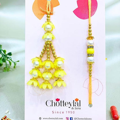 Pair Rakhi - Beautiful Yellow Flower Design