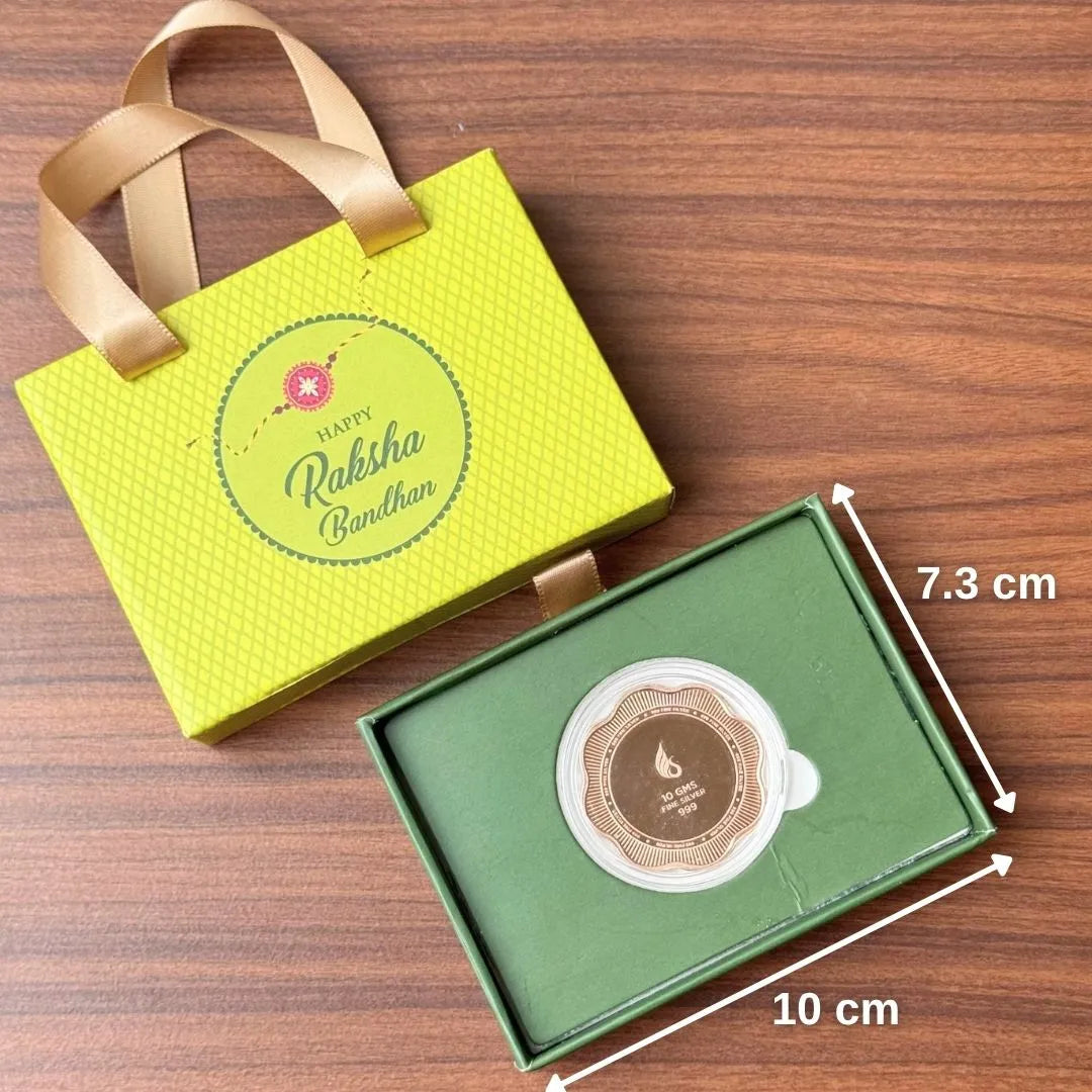 Evergreen Love Raksha Bandhan 10 gram Silver Coin - 999 Purity Silver Coin