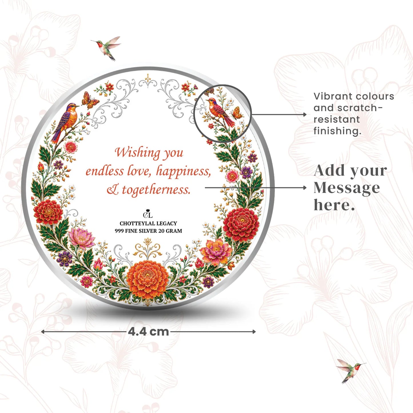 10th Anniversary Silver Coin — Personalize Message For Couples/Corporate Milestones