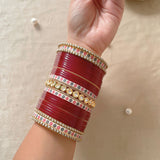 Pure Pearl Graceful Kundan Dark Red Chooda