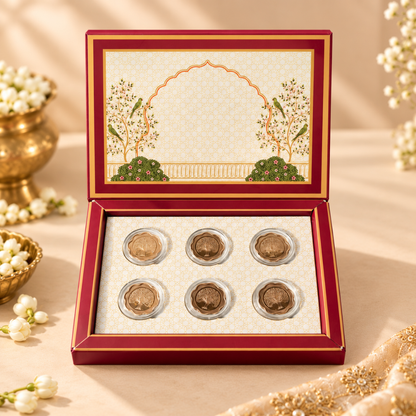 Premium 999 Pure Silver Flower Banyan Tree Gift Coin Set of 6 (2g Each)