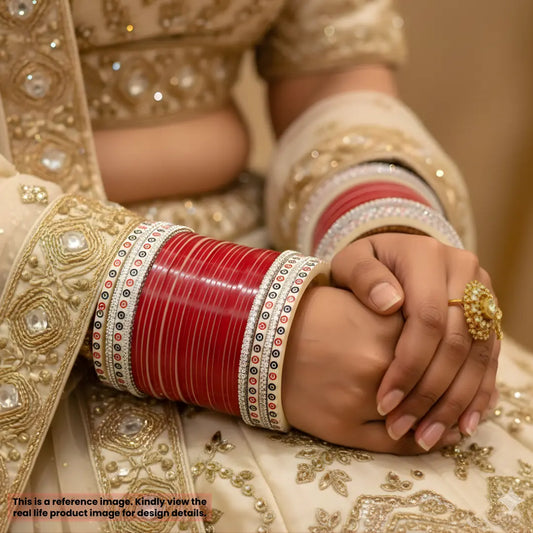 Pure Pearl Stunning Diamond Dark Red Chooda