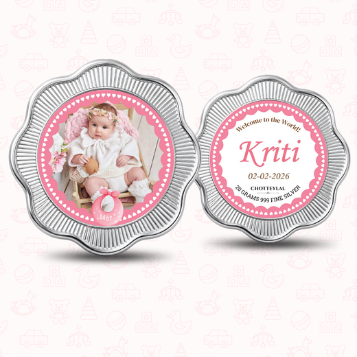 It's A Girl Silver Coin For Baby Announcements - Add Photo & Name