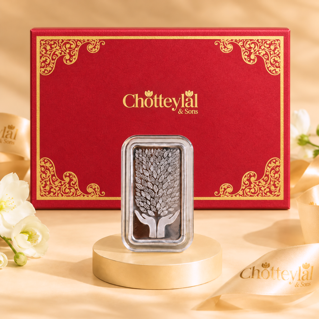 Leaf In Hand Blessings - 999 Silver Bar Coin, Single (Multiple Weights)