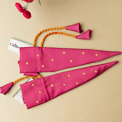 Chotteylal and Sons Heritage Dark Pink Stone Satin Heritage Mehndi Cone Holder