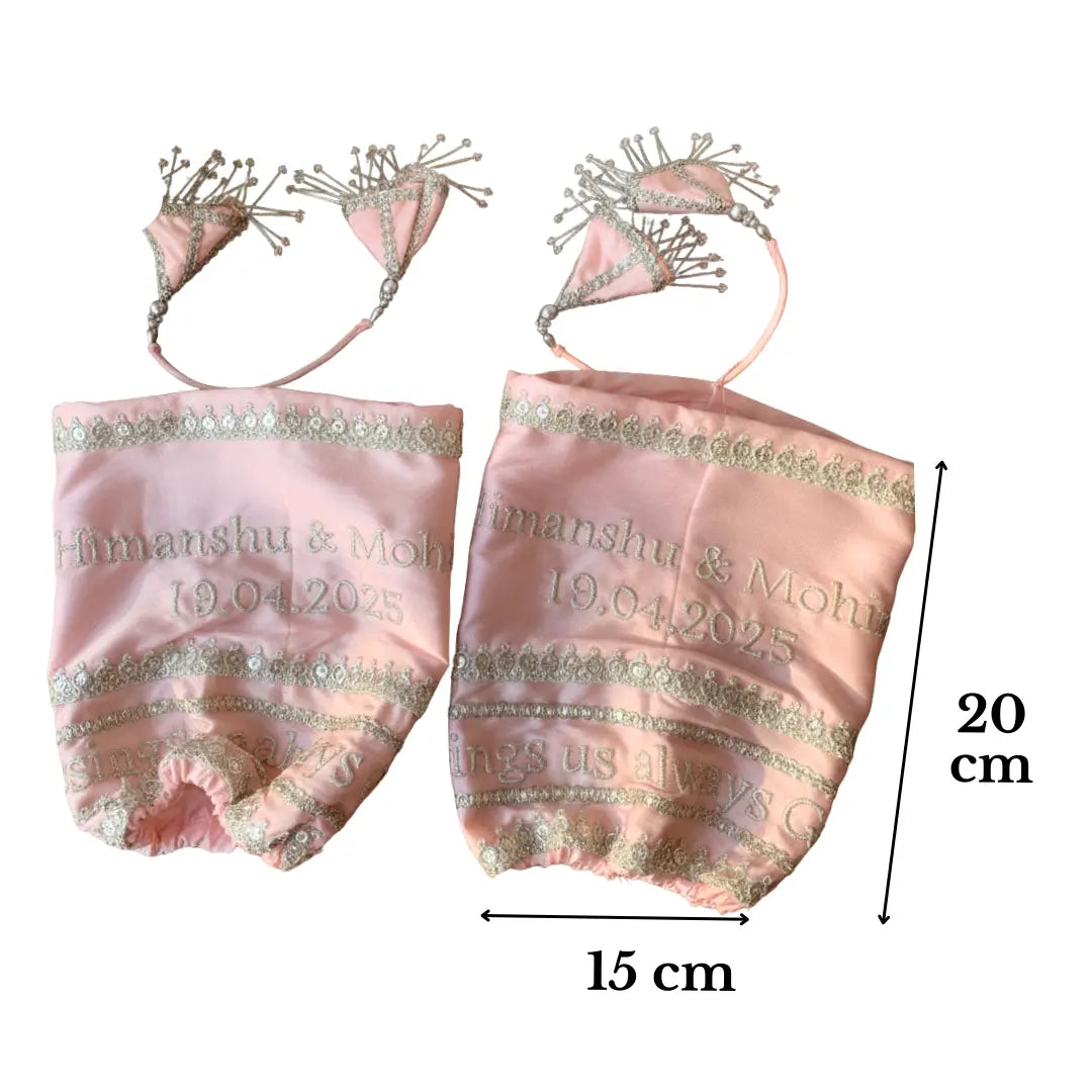 Blessings Always Guruji Classic Pink Chooda Cover – Satin Bridal Ceremony Essential