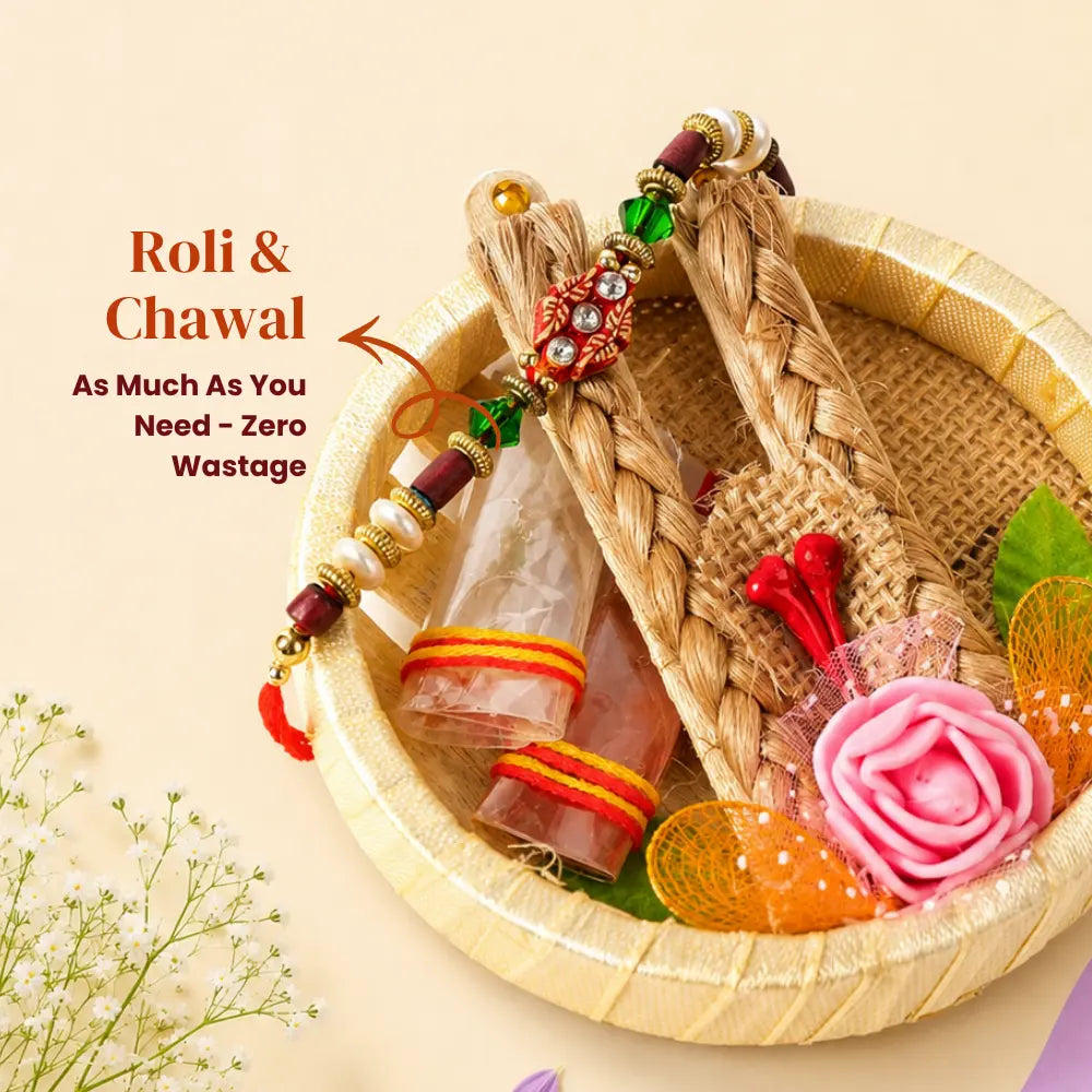 Vandan Rakhi With Mini Tilak Tray Set