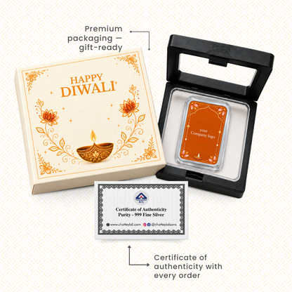 Diwali Wishes — 5g Silver Bar, Add Your Logo