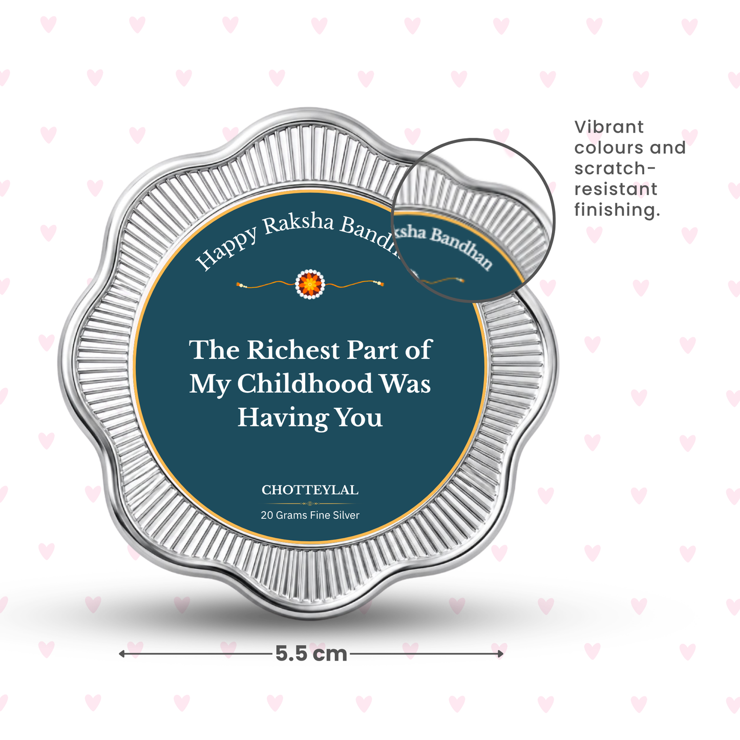 The Richest Part of My Childhood Was You – Personalised Photo Silver Coin Raksha Bandhan Gift