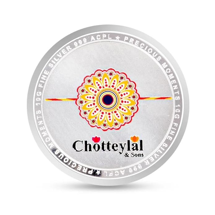 CHOTTEY LAL AND SONS Pure 999 Silver ACPL Rakhi Coin For Gifting Raksha Bandhan Coin Best Wishes  10 Grams