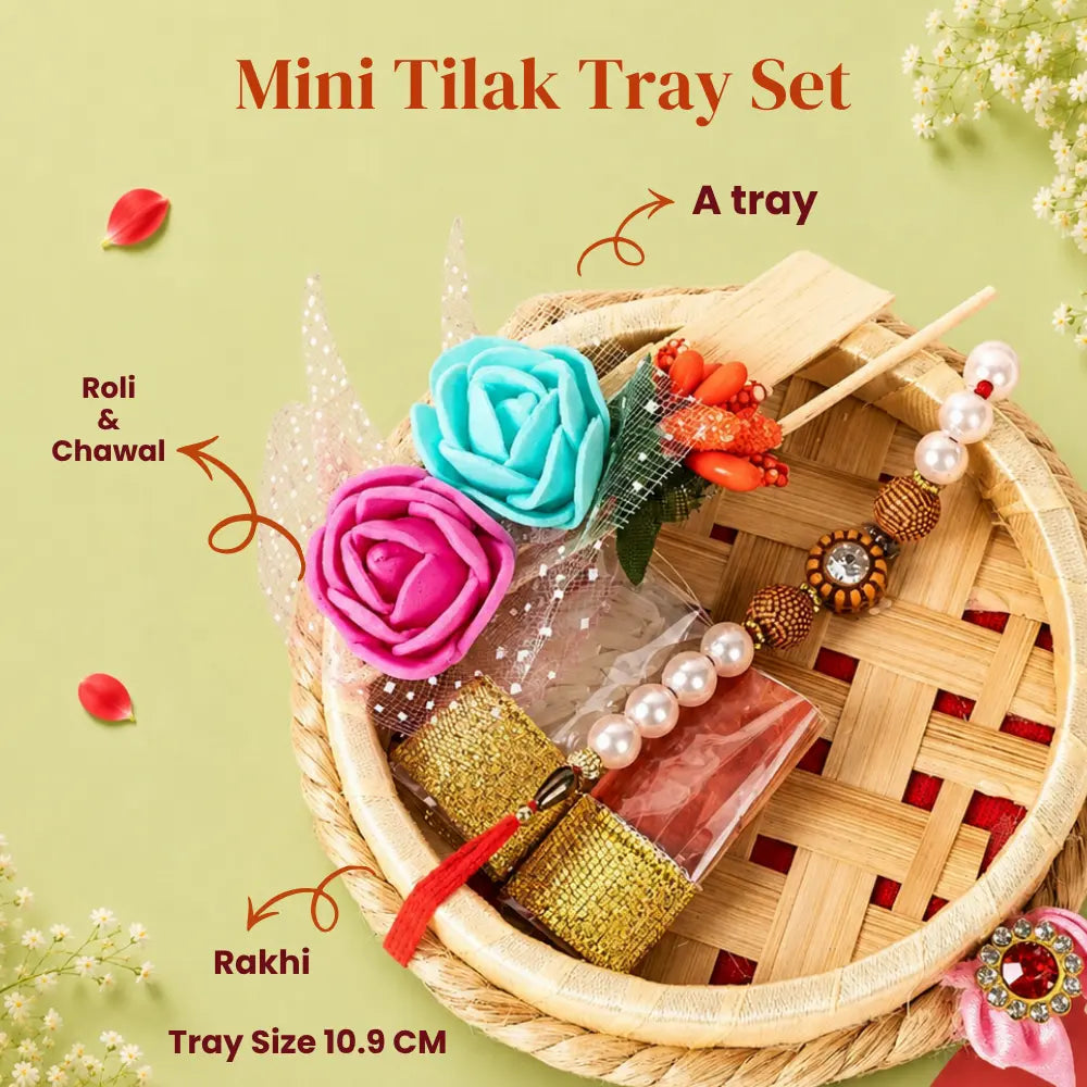 Arpan Rakhi With Mini Tilak Tray Set