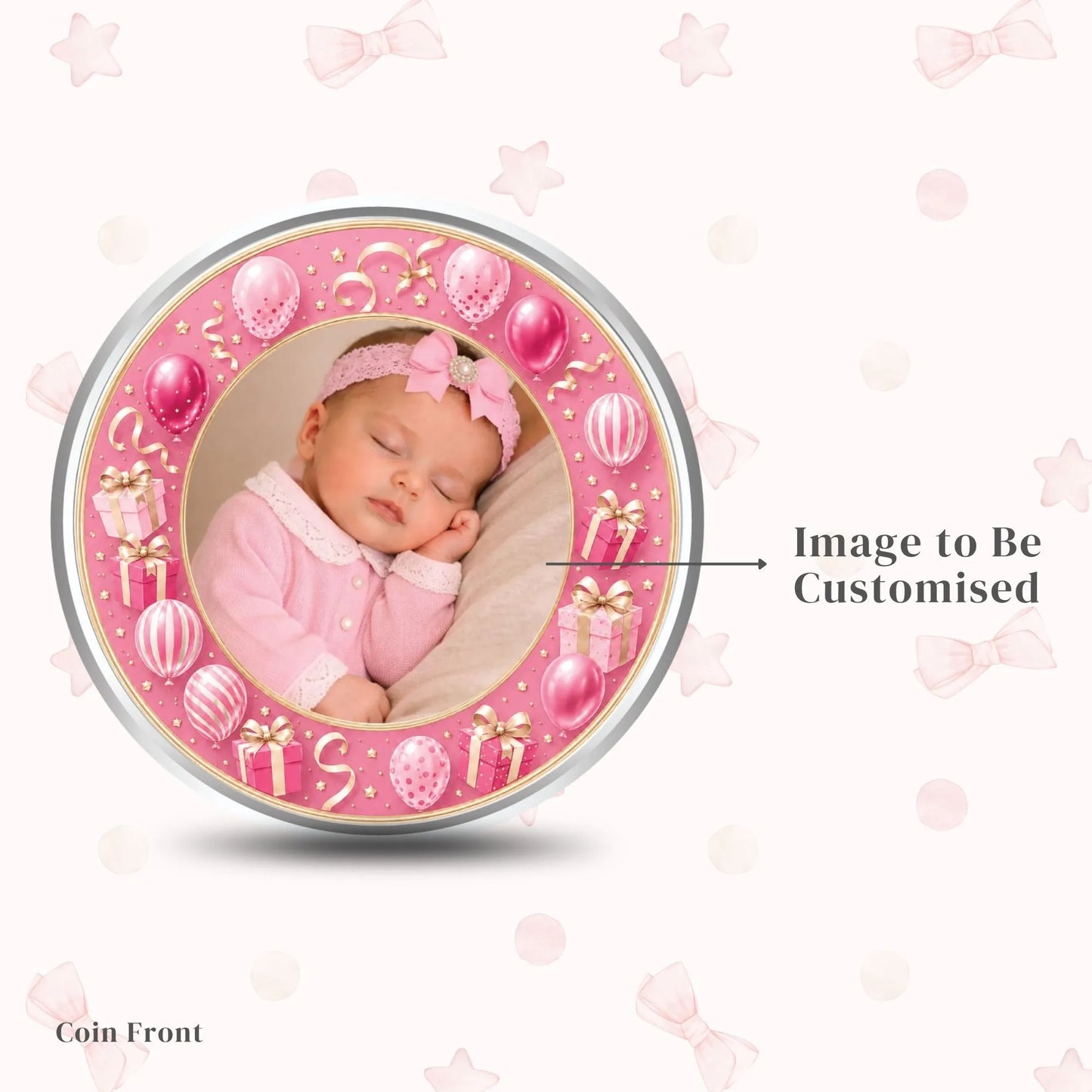 Chotteylal & Sons Customised New Born Baby Girl Silver Coin