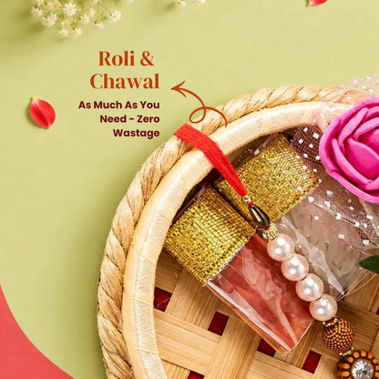 Arpan Rakhi With Mini Tilak Tray Set