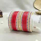 Pure Pearl Magnificence Kundan Red Chooda