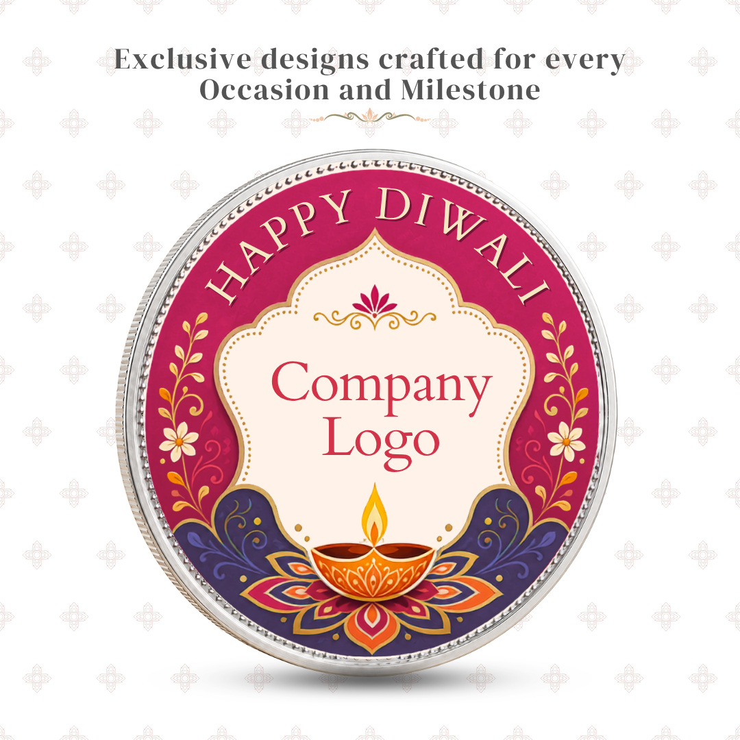 20g Diwali Silver Coin | Elegant 999 Fine Silver Corporate Gift