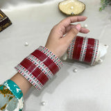 Pure Pearl Breathtaking Diamond Maroon Chooda