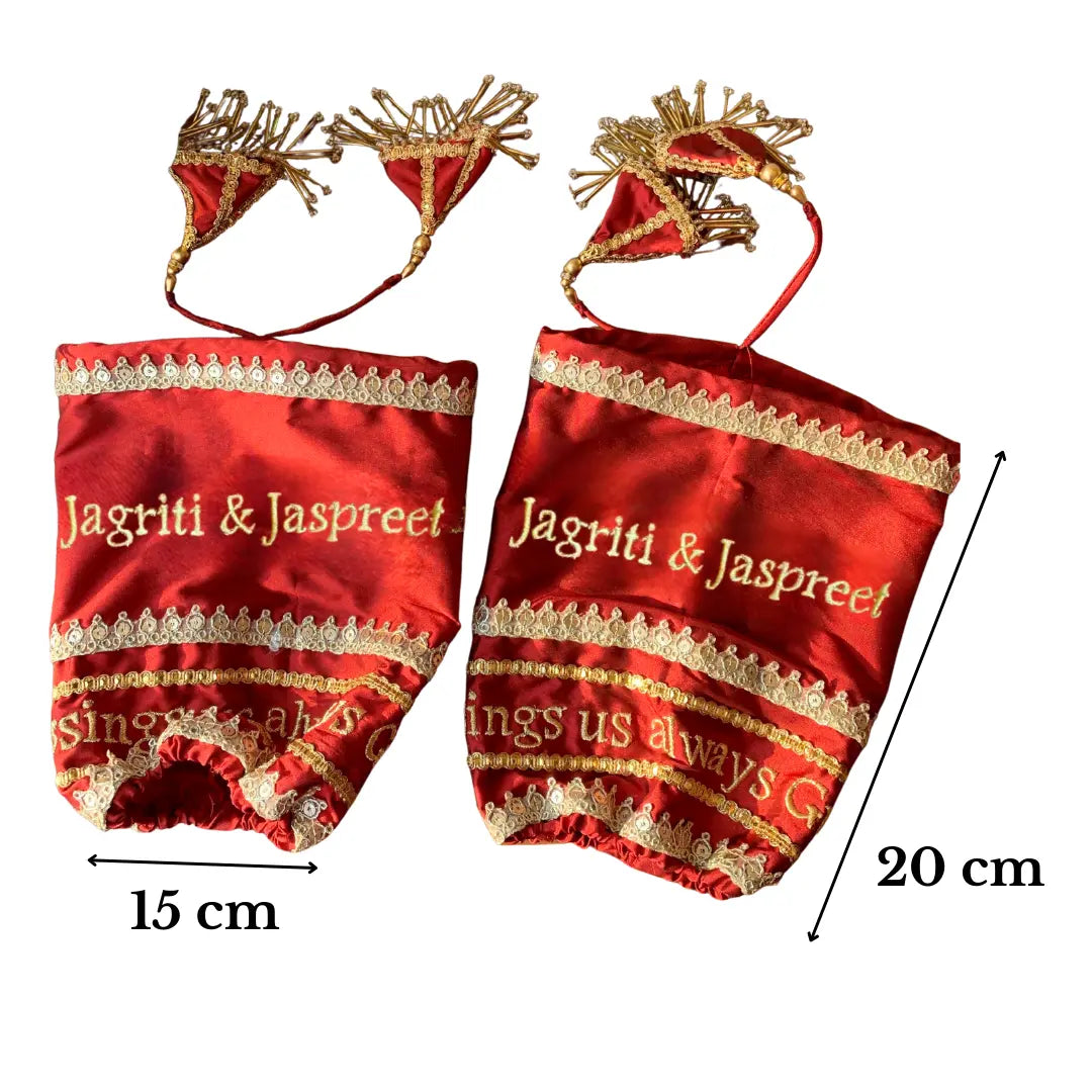 Blessings Always Guruji Red Chooda Cover – Satin Bridal Essential