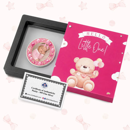 Chotteylal & Sons Customised New Born Baby Girl Silver Coin