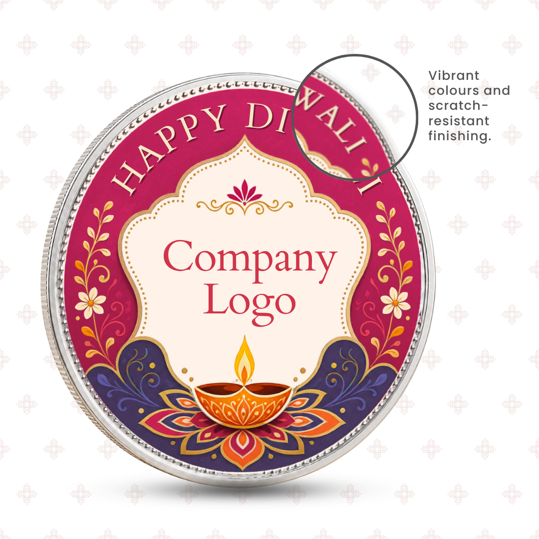 20g Diwali Silver Coin | Elegant 999 Fine Silver Corporate Gift
