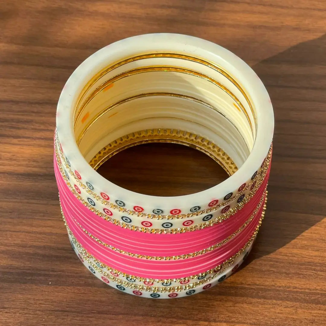 Pink Semi Pearl Bridal Chooda – Chotteylal & Sons