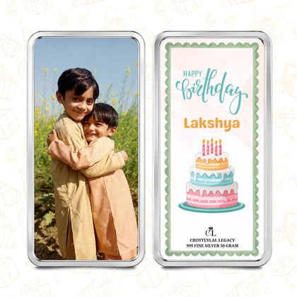 Born To Shine Happy Birthday Custom Silver Coin — Add Photo & Name