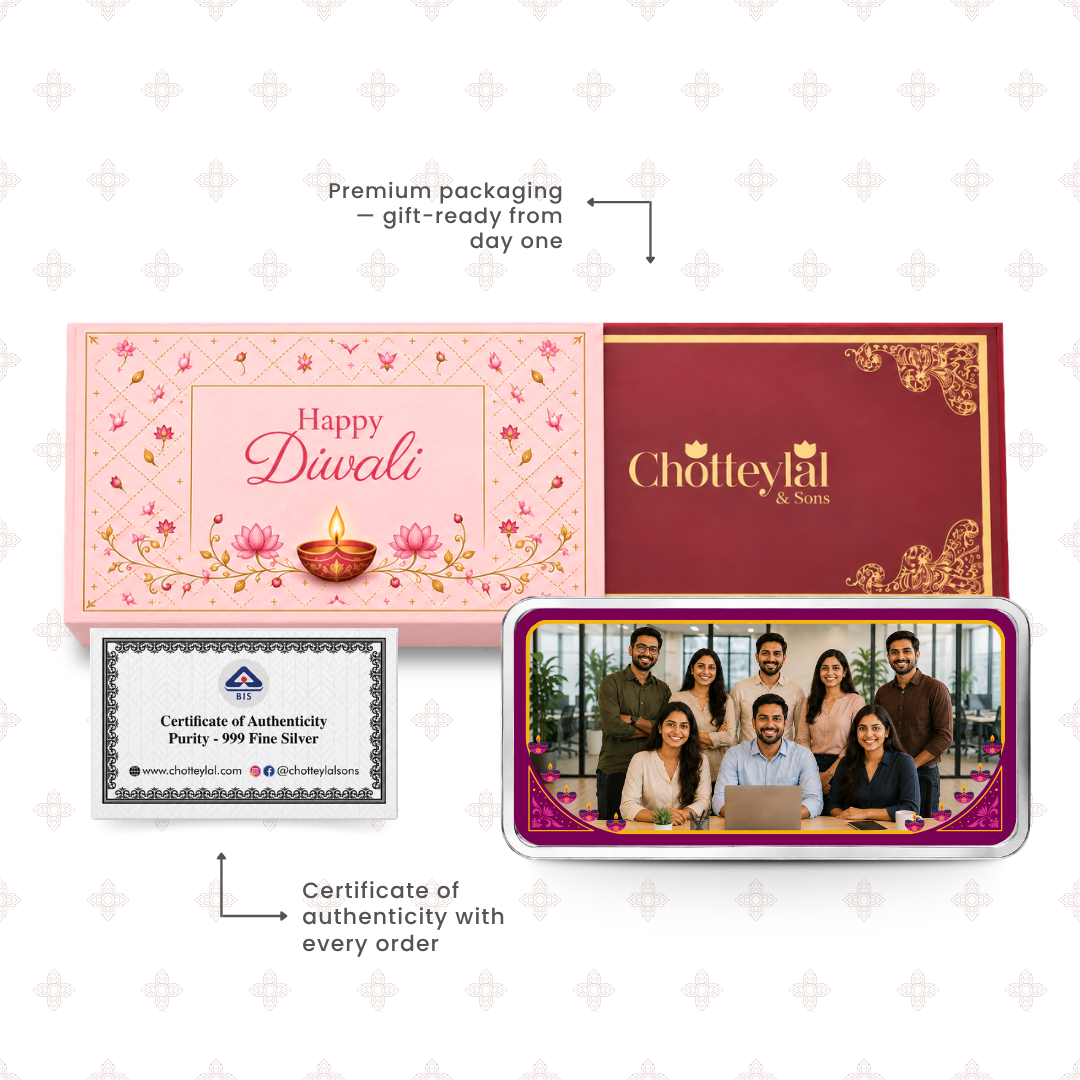 A Special Memory Diwali Gift - Add Photo – 20g 999 Silver Bar