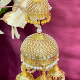 Golden Ghungroo Antique Dome Bridal Kaleera - Customised with Butterfly Motifs