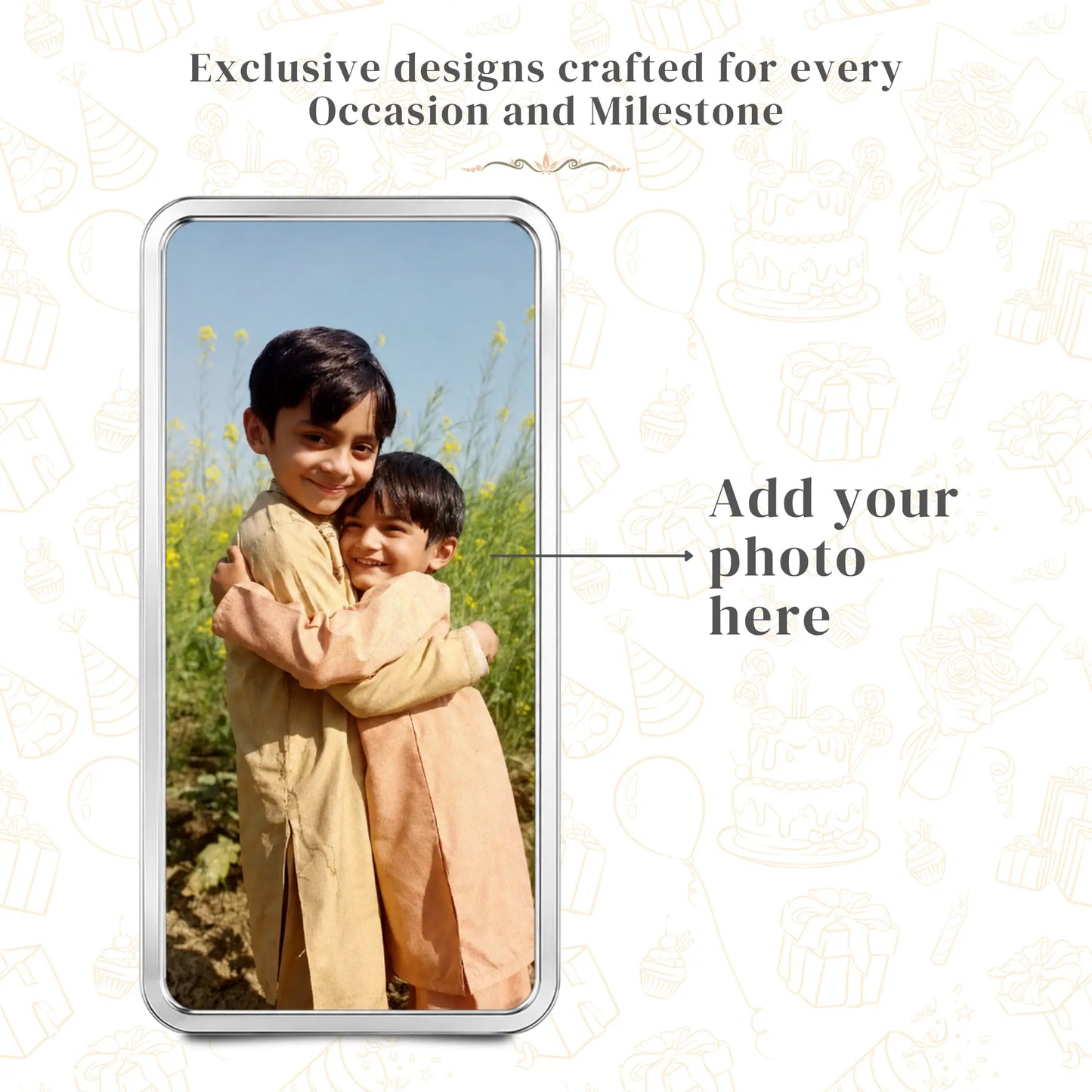 Born To Shine Happy Birthday Custom Silver Coin — Add Photo & Name