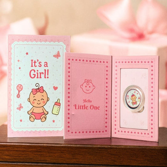 Baby Girl, Silver, Round Shape, 1 GM, 999 Purity Silver Coin