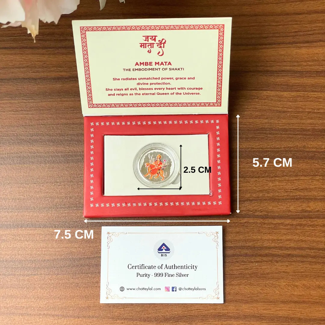 Kanjak and Langur Combo Gift Set (9 Mata rani  Silver Coins and 1 Hanuman ji Silver Coin {1 gram each}}- 999 Purity Silver Coins