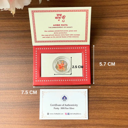 Kanjak and Langur Combo Gift Set (9 Mata rani  Silver Coins and 1 Hanuman ji Silver Coin {1 gram each}}- 999 Purity Silver Coins